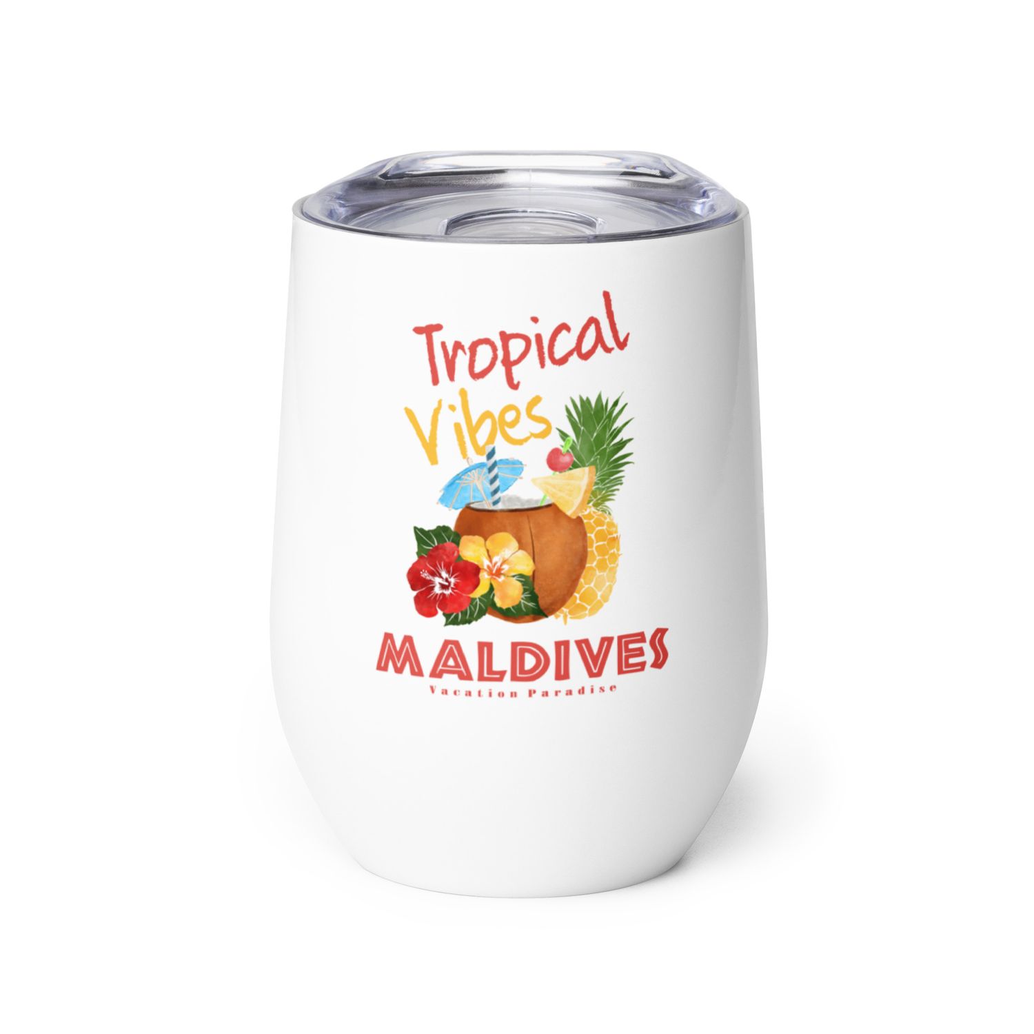 Maldives Tropical Vibes, Tourist Vacation Wine Tumbler
