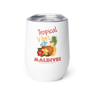 Maldives Tropical Vibes, Tourist Vacation Wine Tumbler