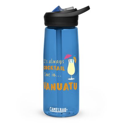 Its Always Cocktail Time in Vanuatu, Tropical Cocktail Vibes Sports Water Bottle
