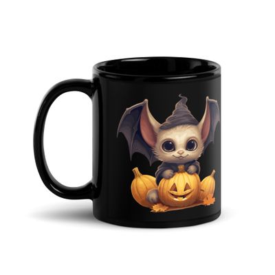 Halloween Cute Bat 1 Black Coffee Mug