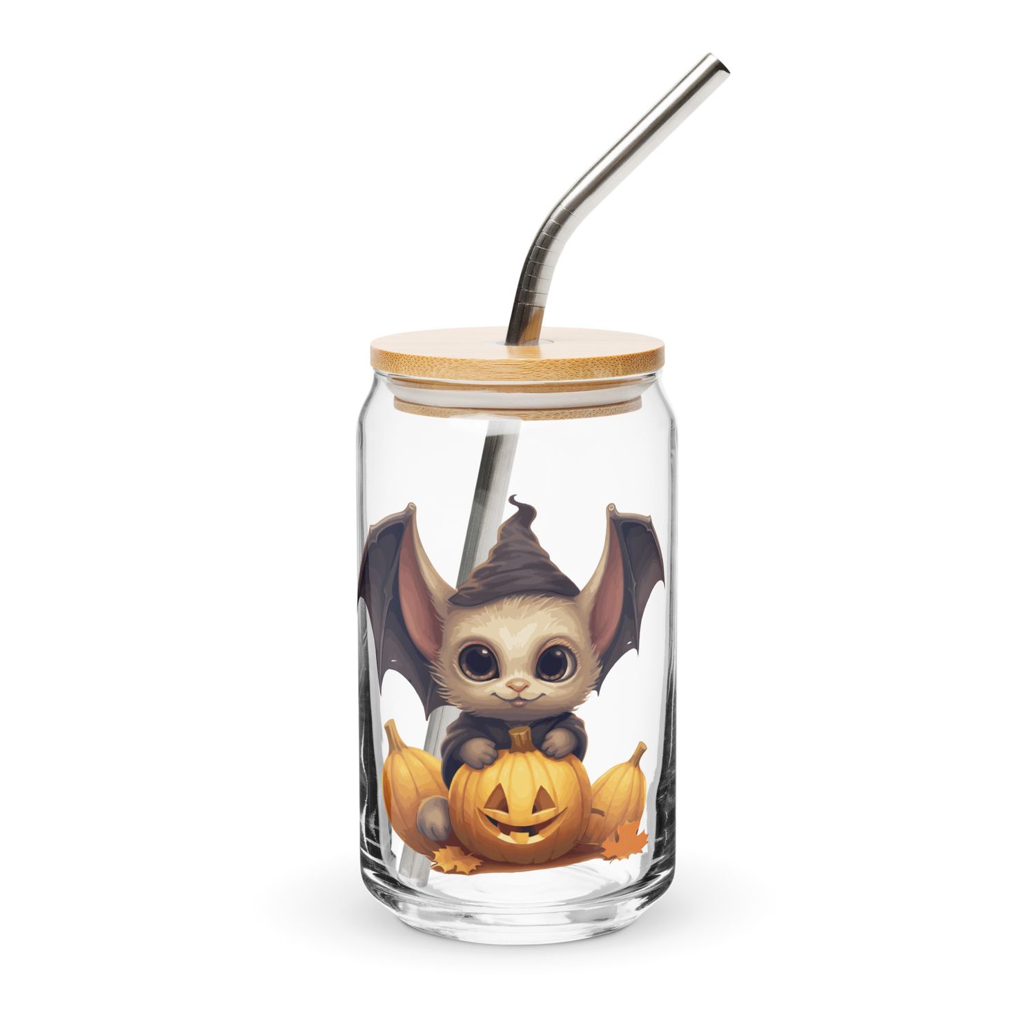 Halloween Cute Bat 1 Can-Shaped Glass