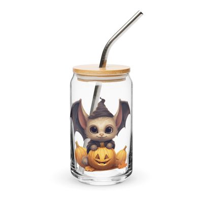 Halloween Cute Bat 1 Can-Shaped Glass