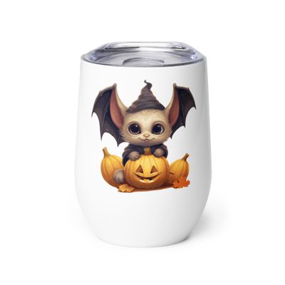 Halloween Cute Bat 1 Wine Tumbler