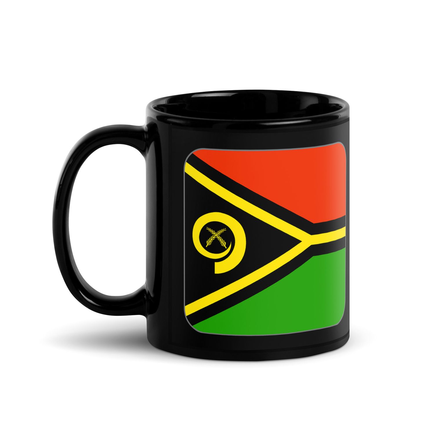 Vanuatu Flag Black Coffee Mug
