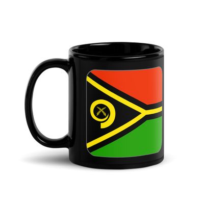 Vanuatu Flag Black Coffee Mug