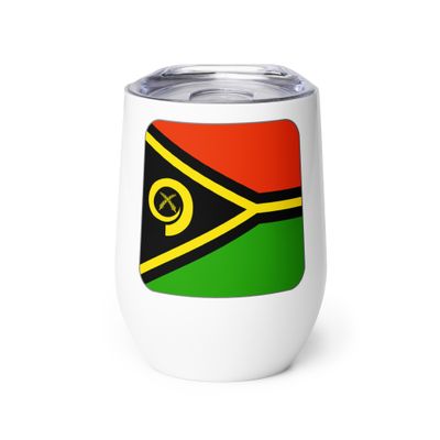 Vanuatu Flag Wine Tumbler