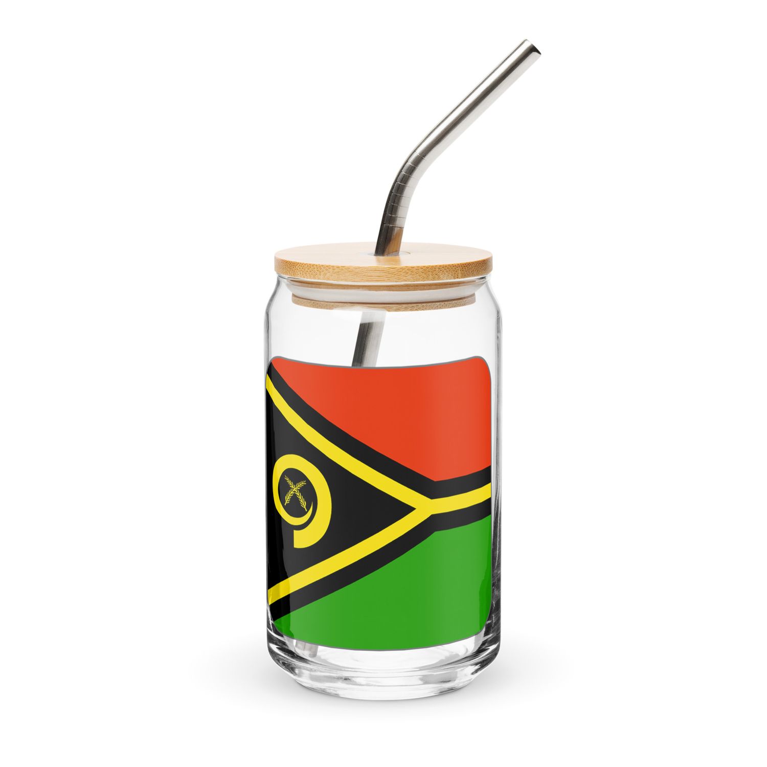 Vanuatu Flag Can-Shaped Glass