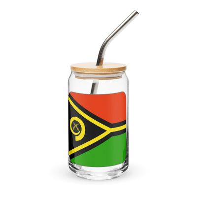 Vanuatu Flag Can-Shaped Glass