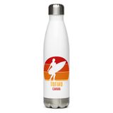 Surfing Tofino Canada, Canadian Surfer Girl Stainless Steel Water Bottle