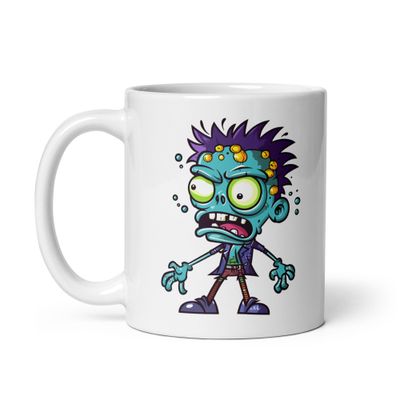 Halloween Cartoon Zombie 1 White Coffee Mug