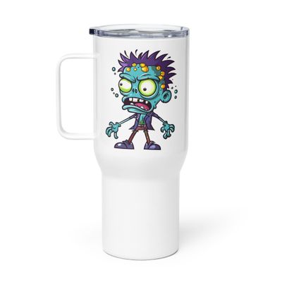 Halloween Cartoon Zombie 1 Travel Mug with a Handle