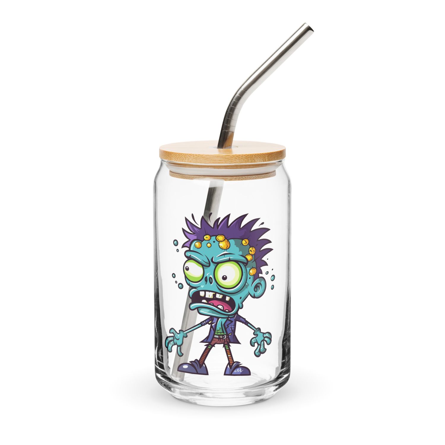 Halloween Cartoon Zombie 1 Can-Shaped Glass