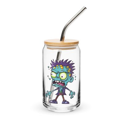 Halloween Cartoon Zombie 1 Can-Shaped Glass