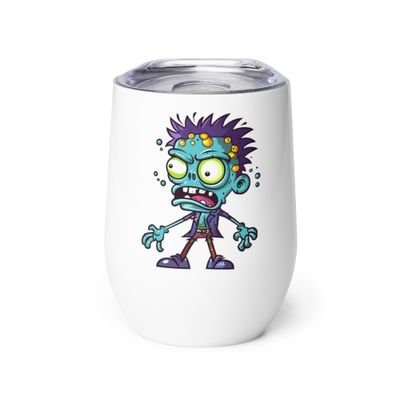 Halloween Cartoon Zombie 1 Wine Tumbler