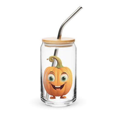Halloween Happy Pumpkin 1 Can-Shaped Glass