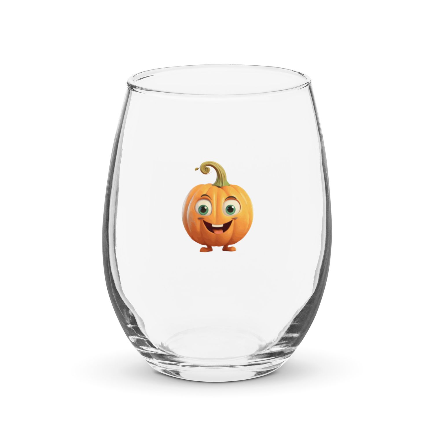 Halloween Happy Pumpkin 1 Stemless Wine Glass