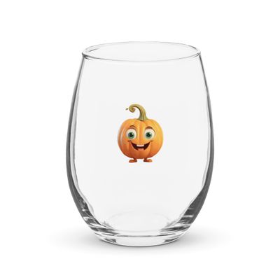 Halloween Happy Pumpkin 1 Stemless Wine Glass