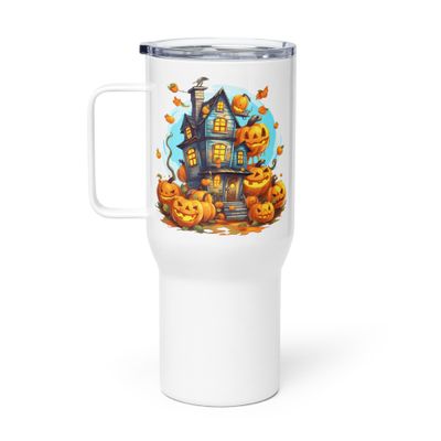 Halloween Haunted House 1 Travel Mug with a Handle