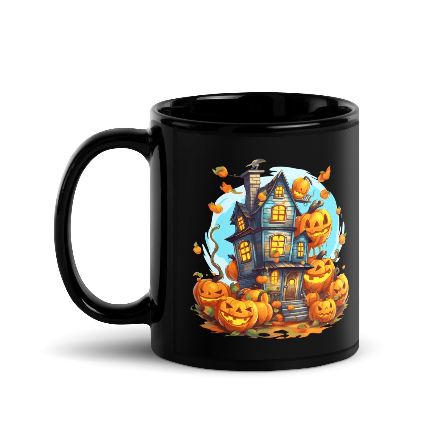 Halloween Haunted House 1 Black Coffee Mug