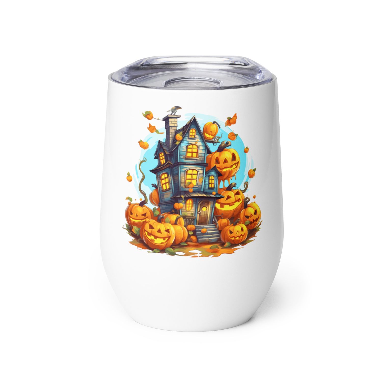 Halloween Haunted House 1 Wine Tumbler