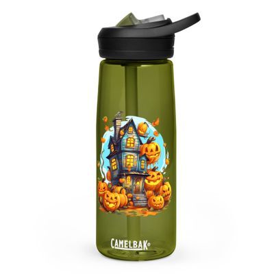 Halloween Haunted House 1 Sports Water Bottle