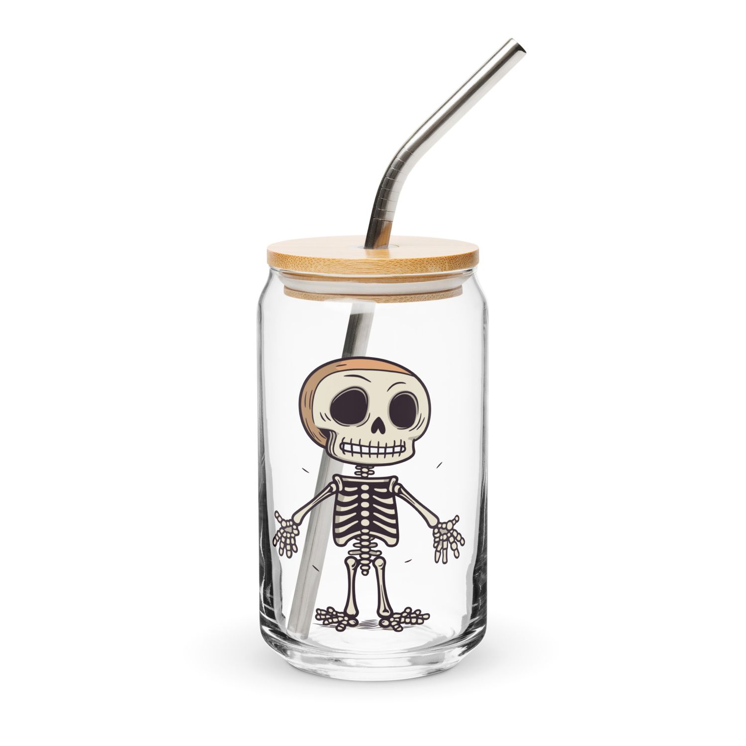 Halloween Skeleton 1 Can-Shaped Glass