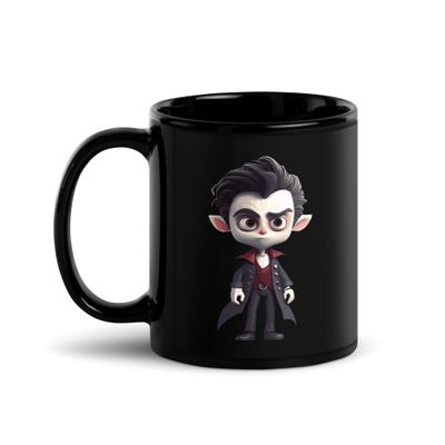 Halloween Vampire Boy 1 Black Coffee Mug