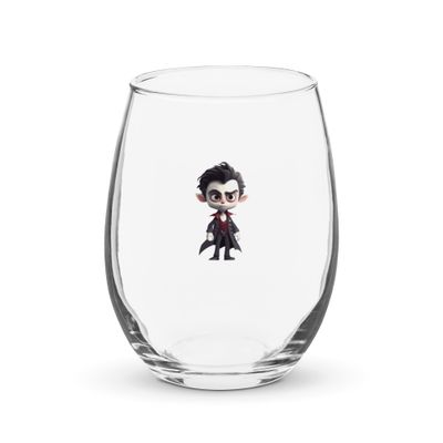 Halloween Vampire Boy 1 Stemless Wine Glass