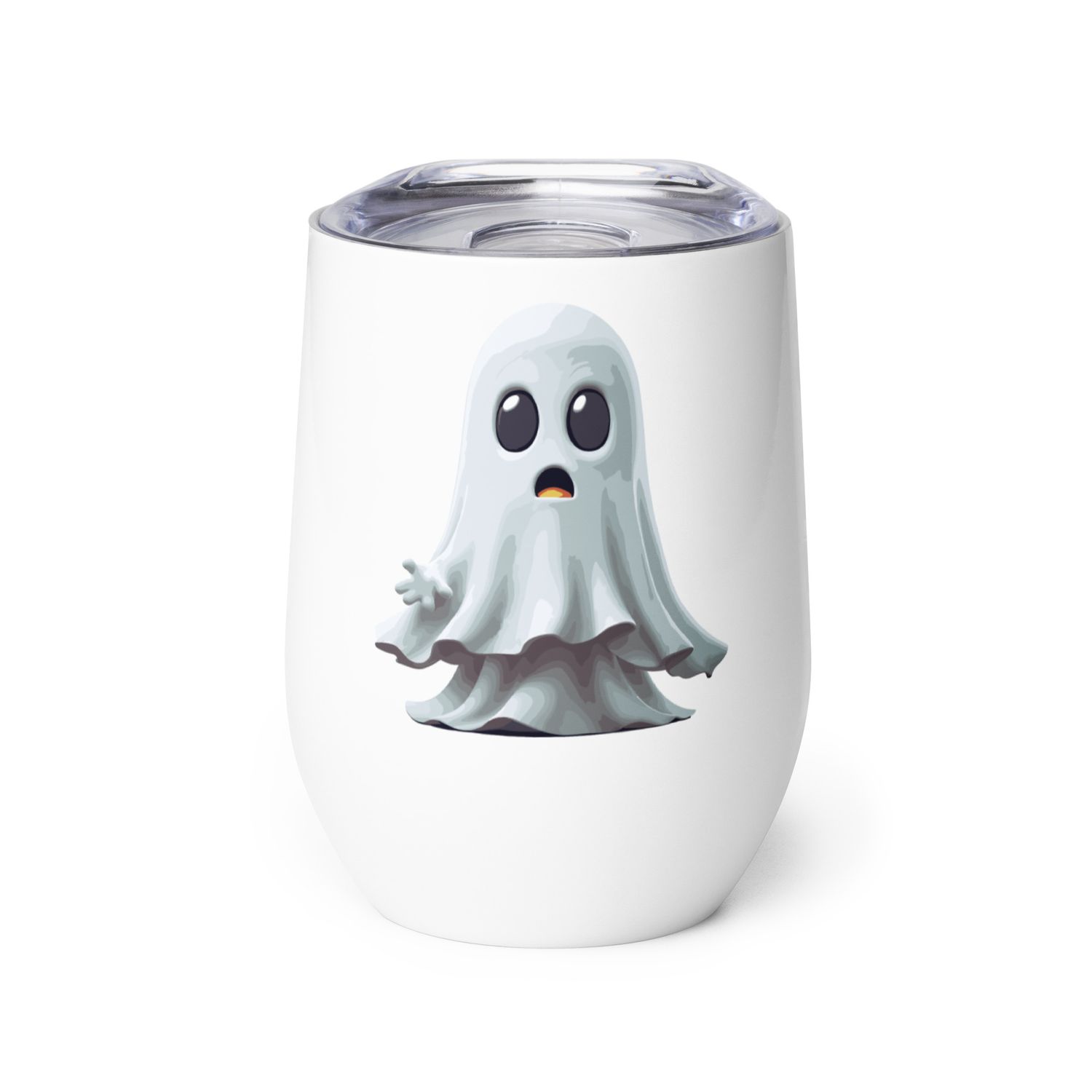 Halloween White Ghost 1 Wine Tumbler