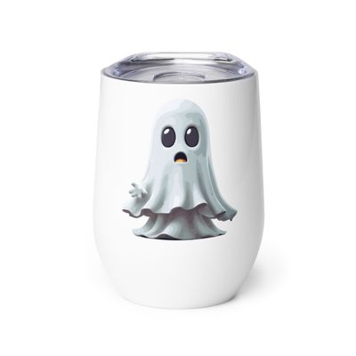 Halloween White Ghost 1 Wine Tumbler