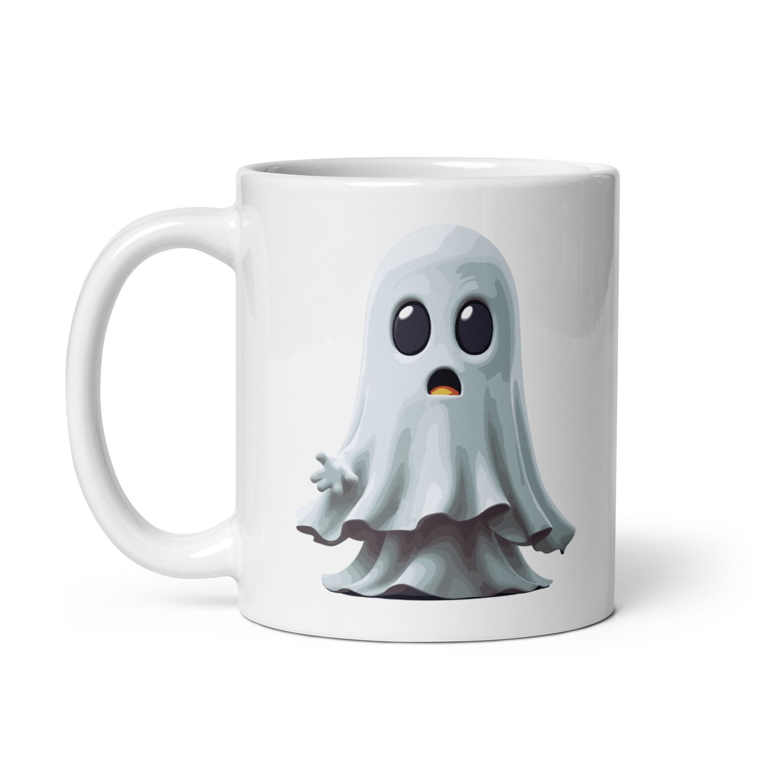 Halloween White Ghost 1 White Coffee Mug