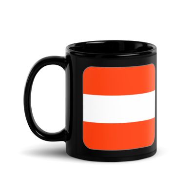 Austria Flag Black Coffee Mug
