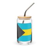 Bahamas Flag Can-Shaped Glass