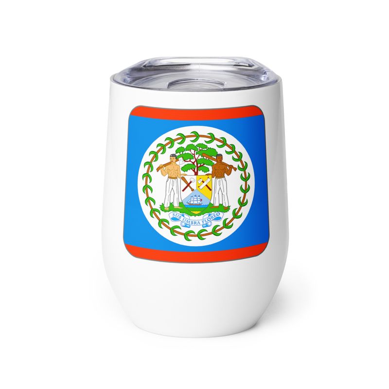 Belize Flag Wine Tumbler