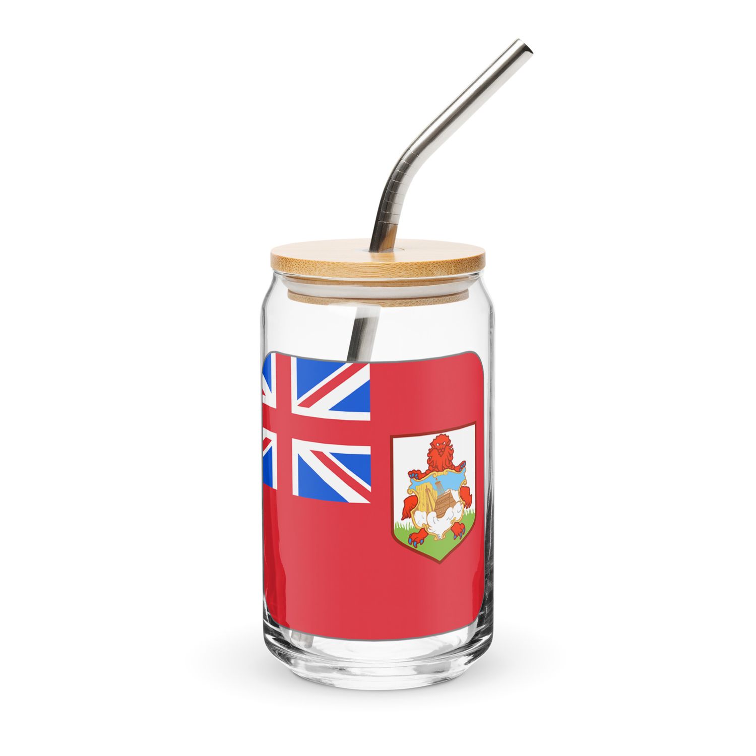 Bermuda Flag Can-Shaped Glass