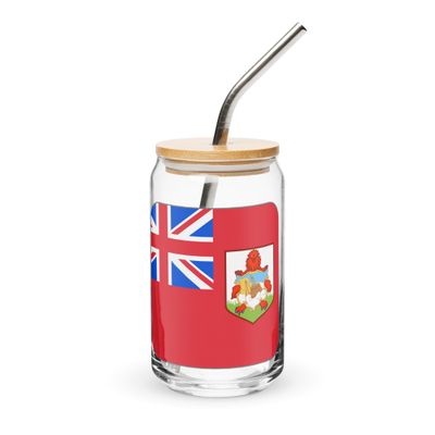 Bermuda Flag Can-Shaped Glass