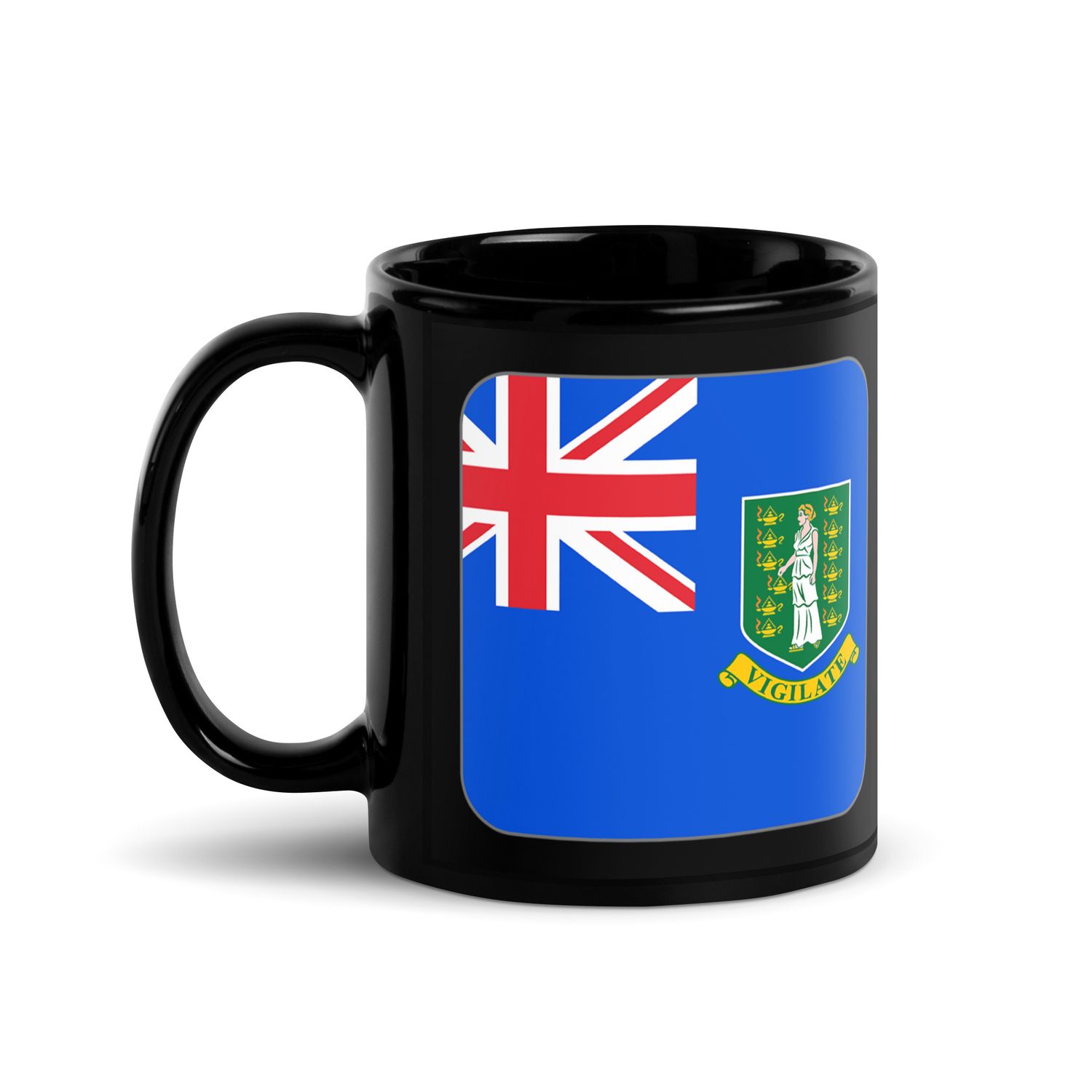British Virgin Islands Flag Black Coffee Mug