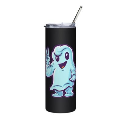 Halloween Ghost Pointing 1 Stainless Steel Tumbler