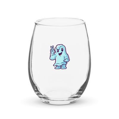 Halloween Ghost Pointing 1 Stemless Wine Glass