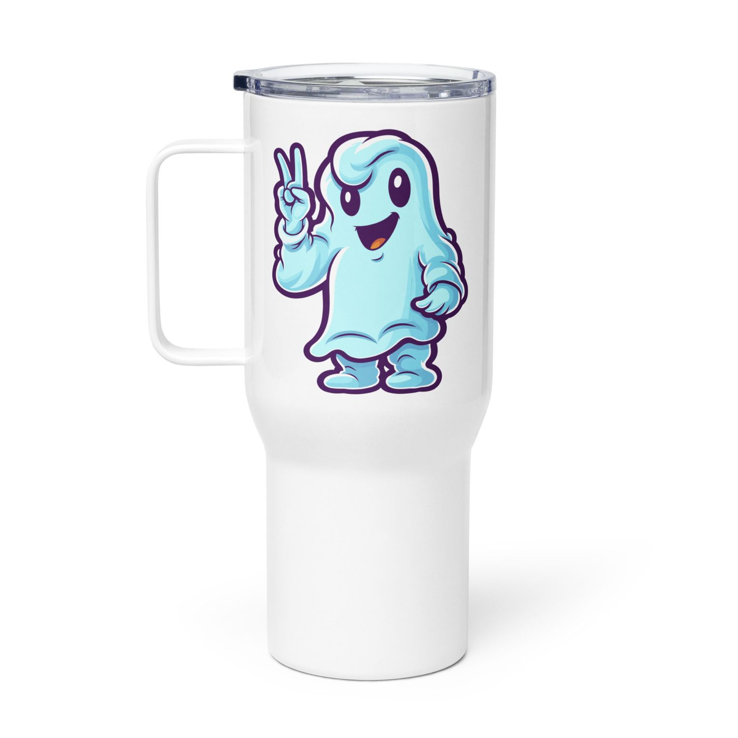 Halloween Ghost Pointing 1 Travel Mug with a Handle