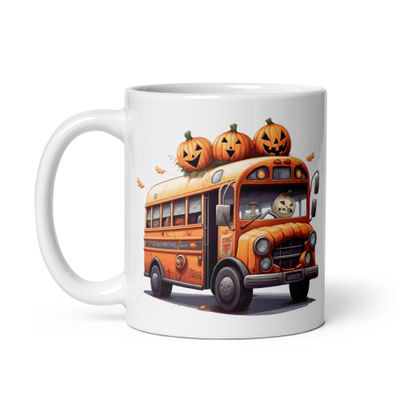 Halloween Haunted Bus 1 White Coffee Mug