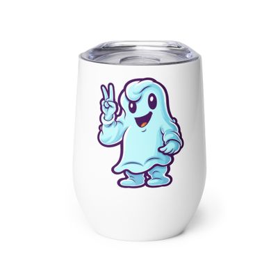 Halloween Ghost Pointing 1 Wine Tumbler