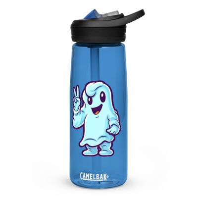Halloween Ghost pointing 1 Sports Water Bottle
