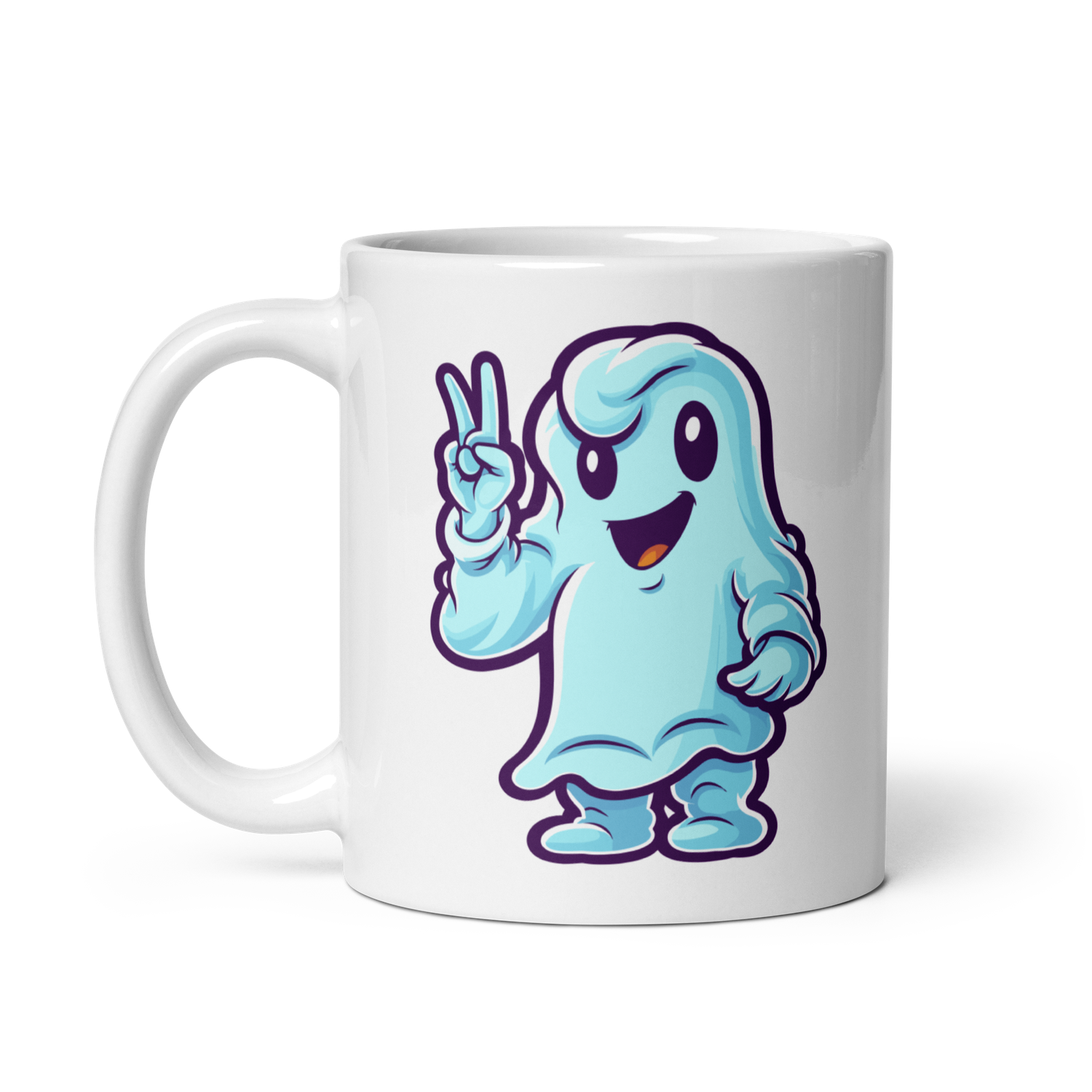 Halloween Ghost Pointing 1 White Coffee Mug