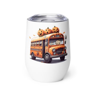 Halloween Haunted Bus 1 Wine Tumbler