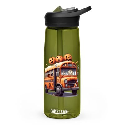 Halloween Haunted Bus 1 Sports Water Bottle