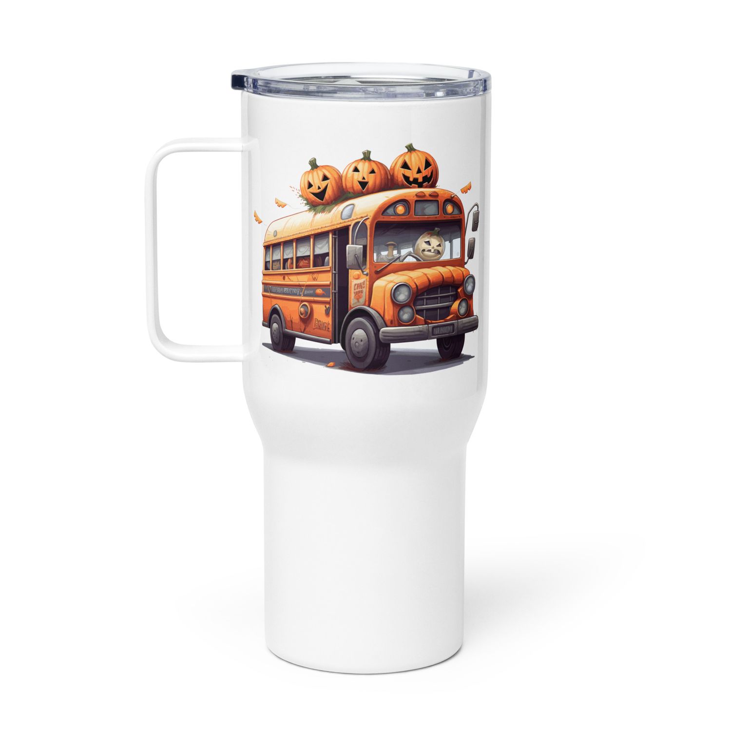 Halloween Haunted Bus 1 Travel Mug with a Handle
