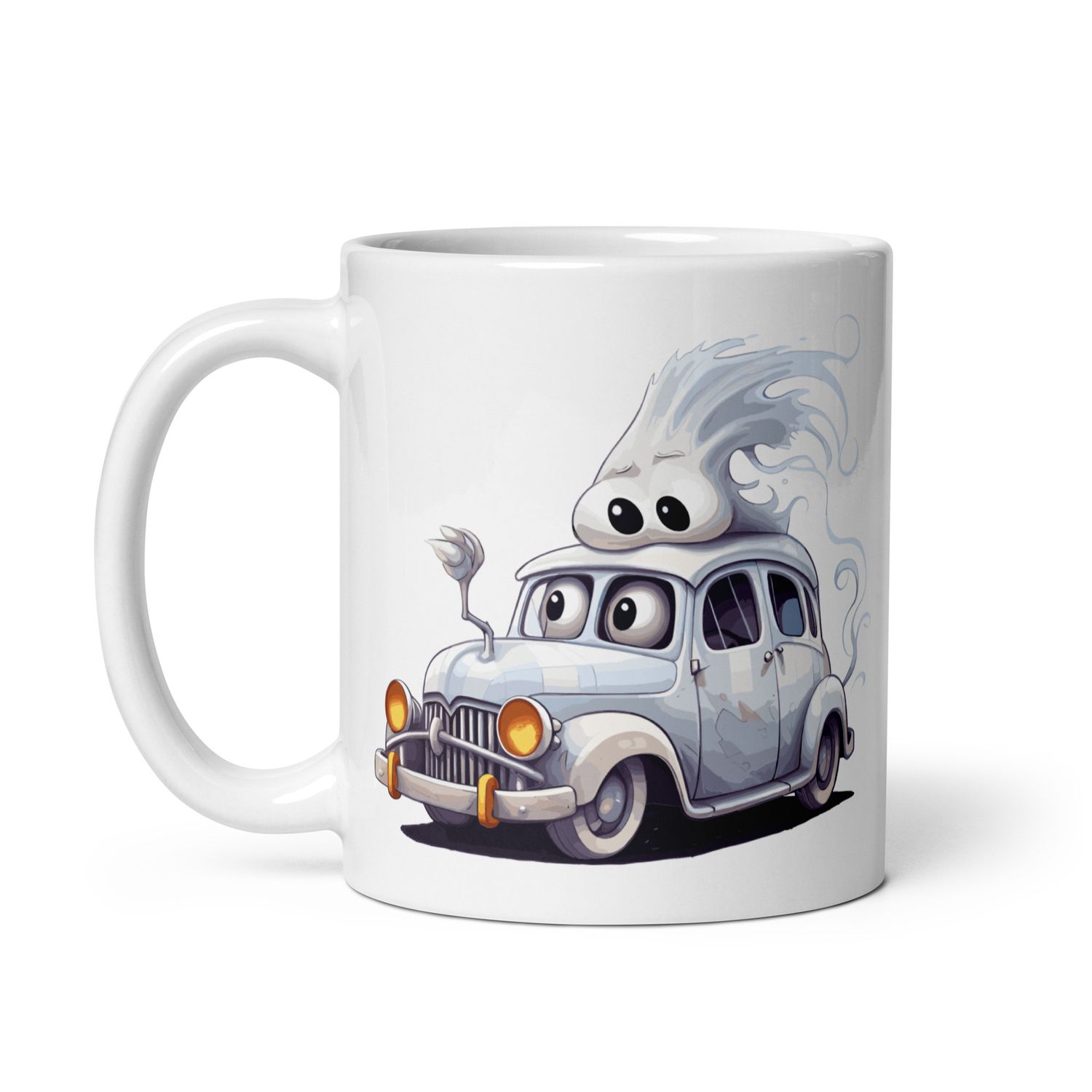 Halloween Haunted Car 1 White Coffee Mug