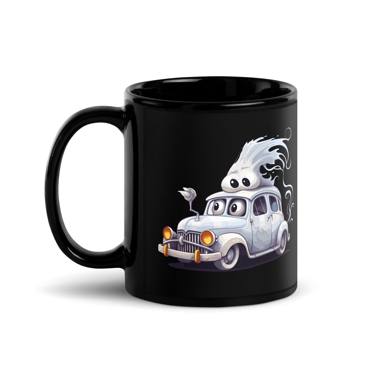 Halloween Haunted Car 1 Black Coffee Mug