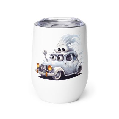 Halloween Haunted Car 1 Wine Tumbler